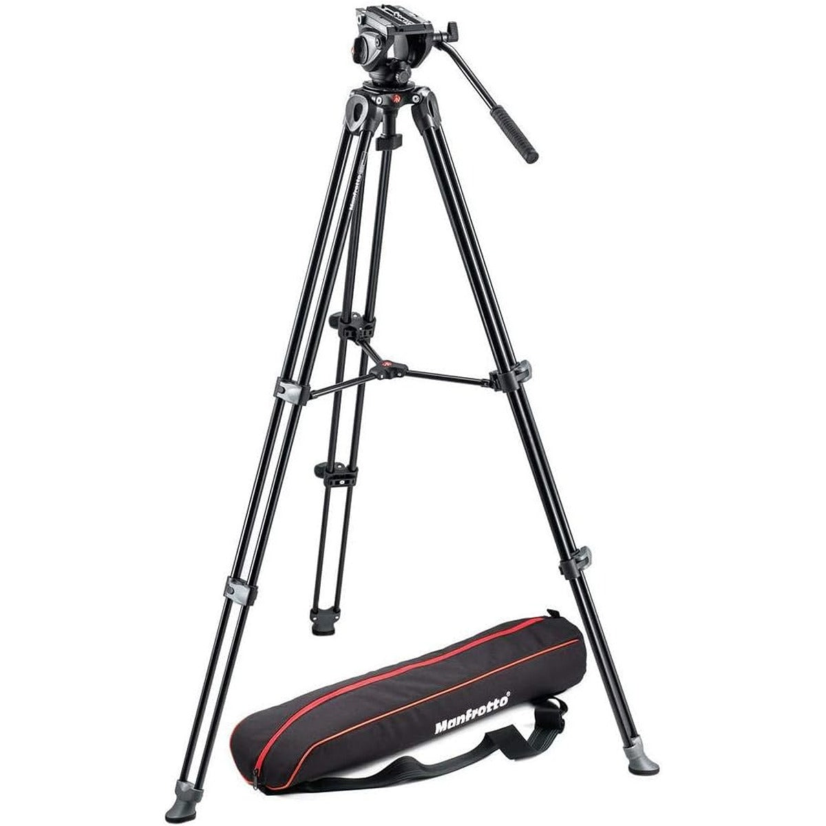 Manfrotto Manfrotto MVH500A Fluid Drag Video Head, MVT502AM Twin Legs ,Middle Spreade, Carry Bag, 5kg payload