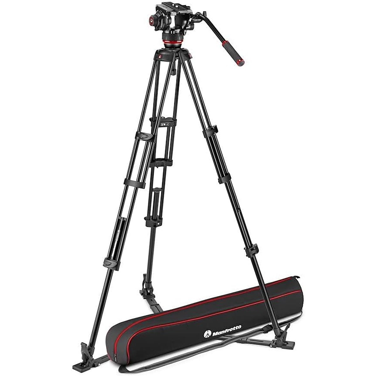 Manfrotto Manfrotto 504X Fluid Video Head ,Alu Twin leg tripod GS,Ground Spreader Carry Bag,12kg Load Capacity