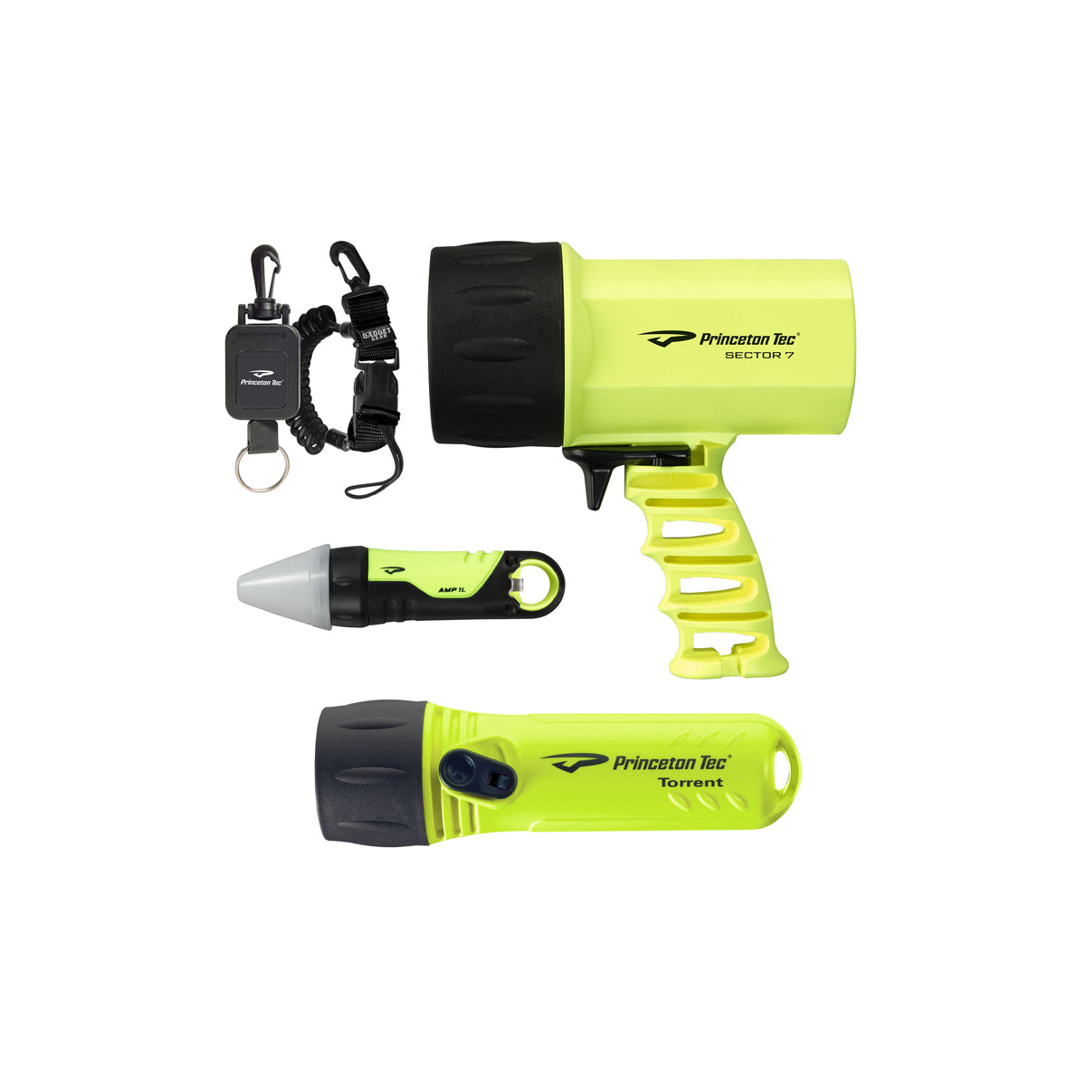 Princeton Tech NAV Pack Neon Yellow LED Light (S7 700 Lumens, Torrent 330 Lumens, AMP1L 100 Lumens)