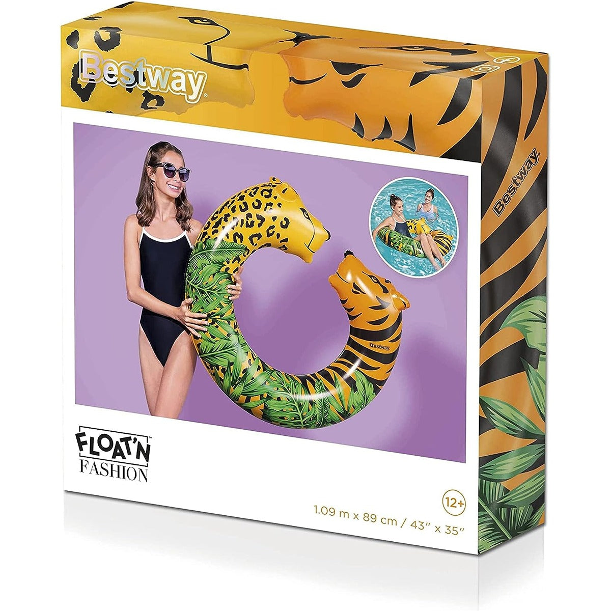 Bestway 43&quot; x 35&quot;/1.09m x 89cm Jungle Dream Split Swim Tube