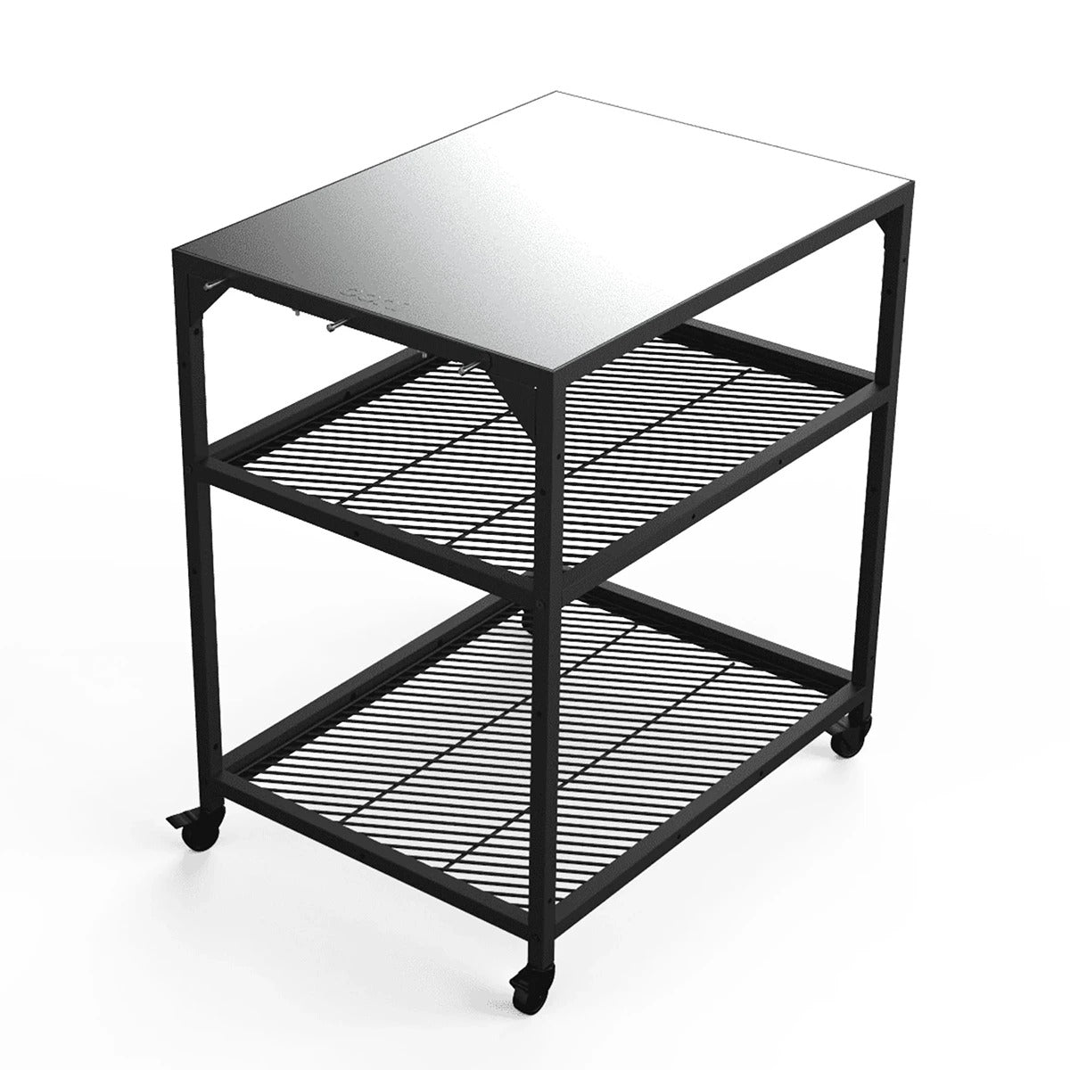 Ooni Modular Pizza Table Medium Stainless Steel Kitchen Trolley Side Table/Trolley with Wheels to Stand Your Pizza Oven