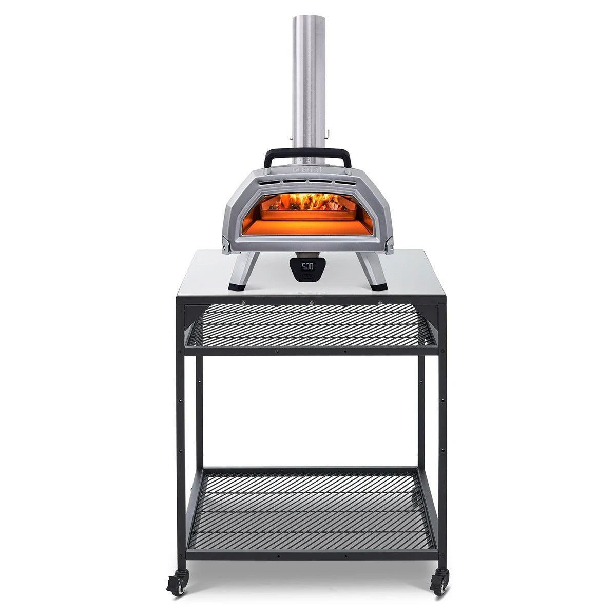 Ooni Ooni Modular Pizza Table Stainless Steel Kitchen Trolley Side Table/Trolley with Wheels to Stand Your Pizza Oven