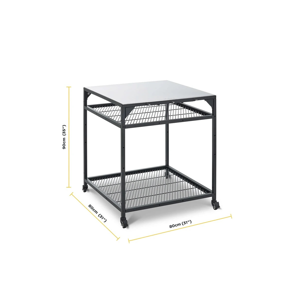 Ooni Ooni Modular Pizza Table Stainless Steel Kitchen Trolley Side Table/Trolley with Wheels to Stand Your Pizza Oven