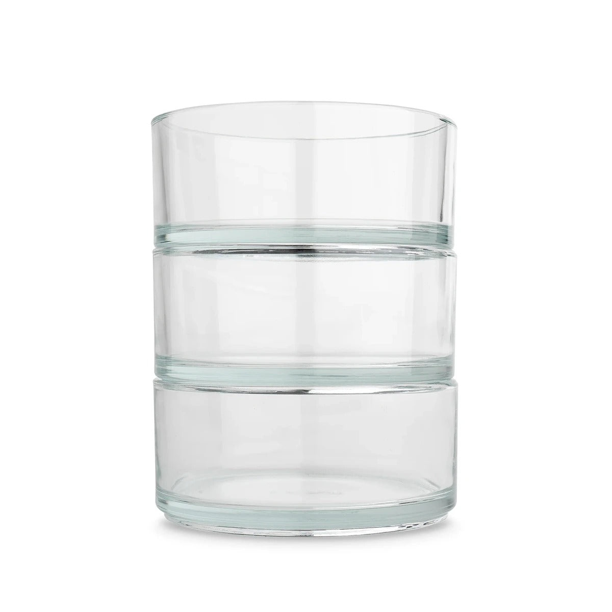 Ooni Ooni 3 Tier Round - Glass Stackable Storage Containers Airtight Sealed Food Storage - Sealable Kitchen Containers with Lid - Reusable Set of 3 Containers