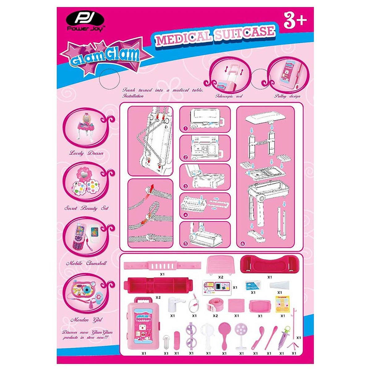 P.JOY PJOY-GLAMGLAM-MEDICAL-SUITCASE