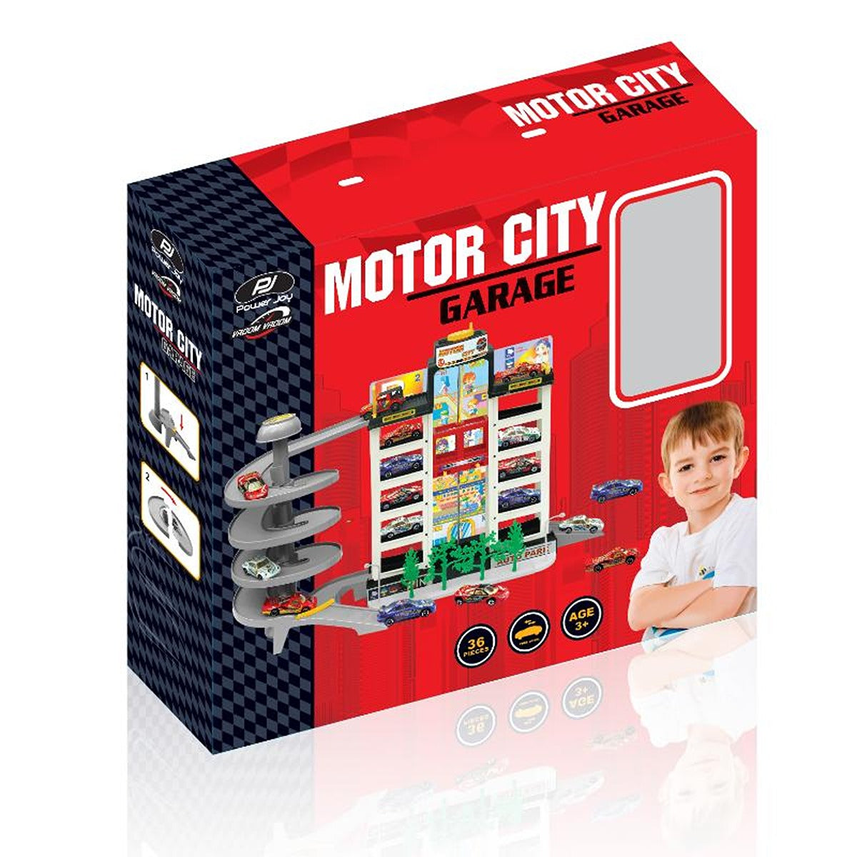 P.JOY PJOY-VVROOM-MOTOR-CITY-GARAGE-W-4-CARS