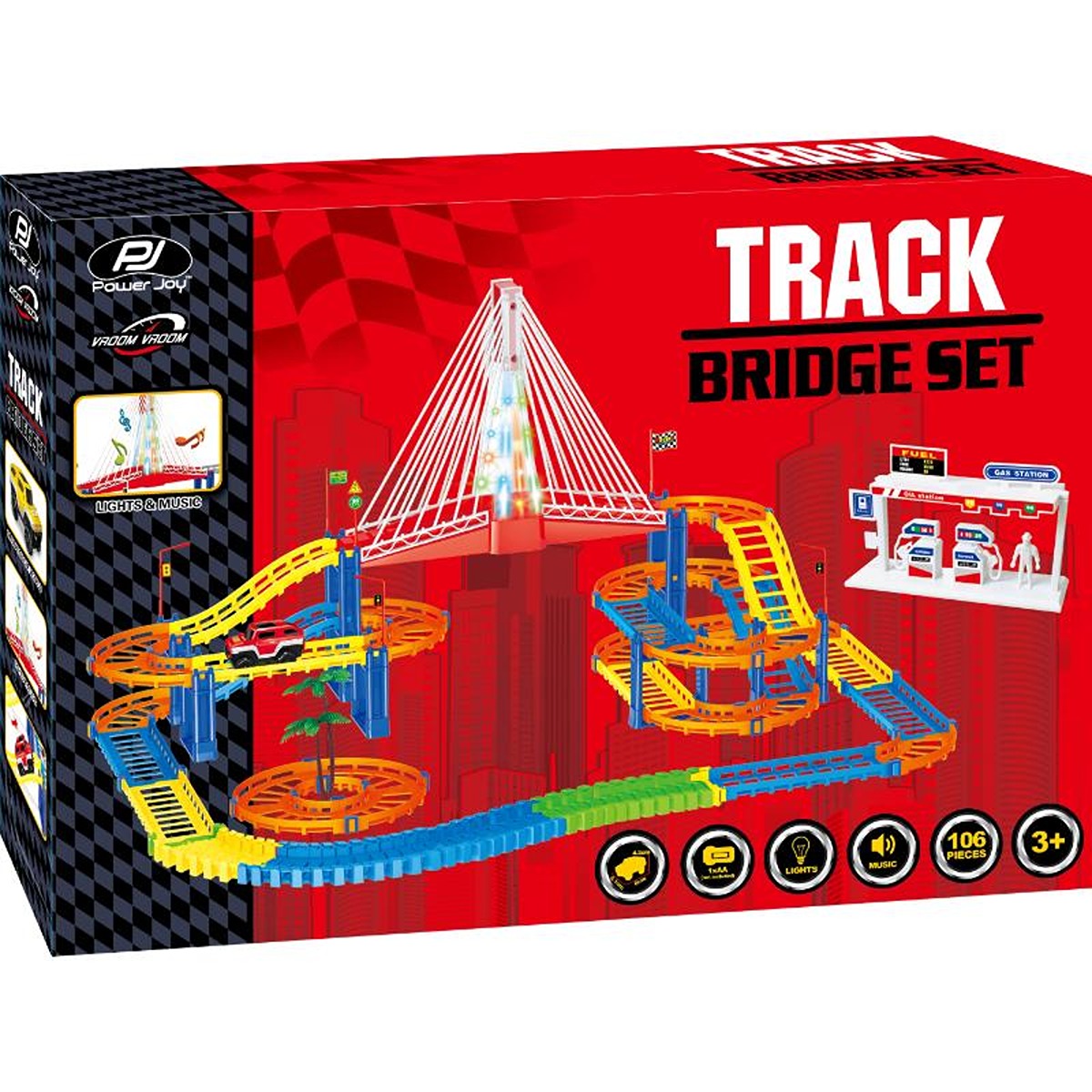P.JOY PJOY-VROOM-MAGIC-TRACK-BRIDGE-SET-BO