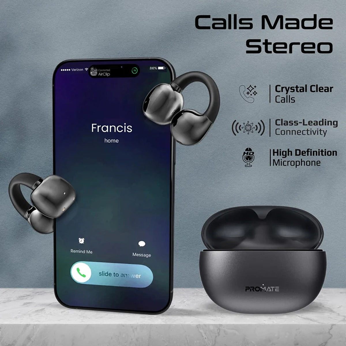 Promate AirClip.Black