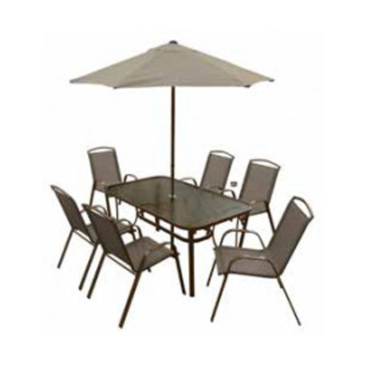 Procamp Large Steel Rect 8 Piece Patio Set