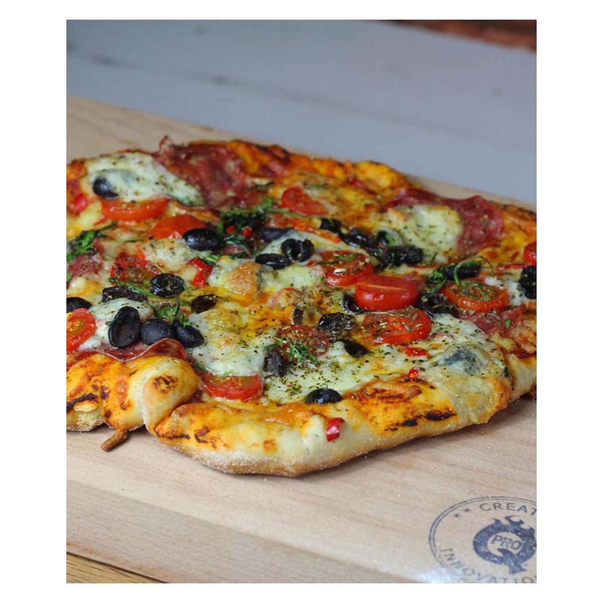 PROQ Pizza Stone Set with Stainless Steel Carry Rack