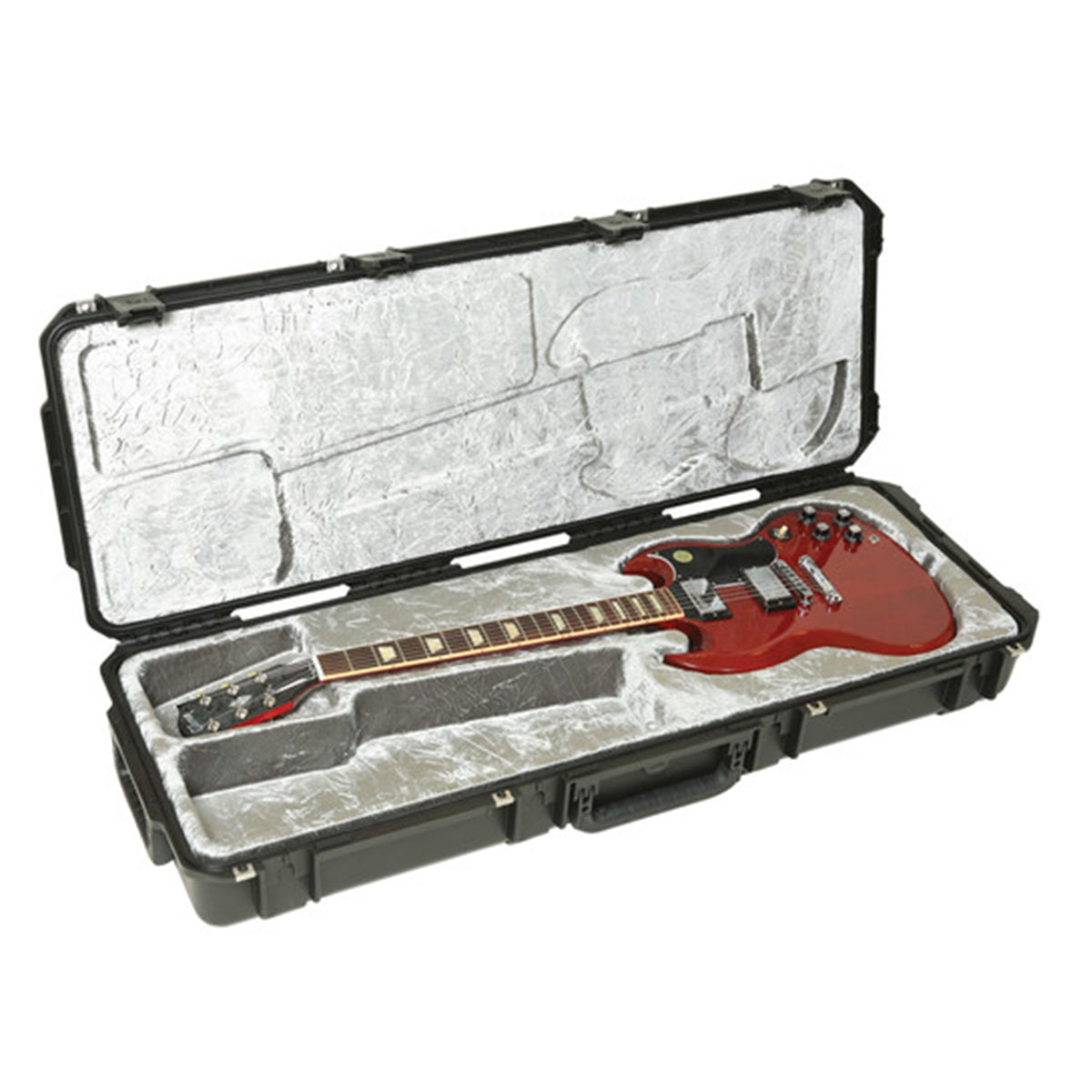 SKB iSeries Guitar Case, SG Type Shaped Interior - TSA Latches, w/wheels