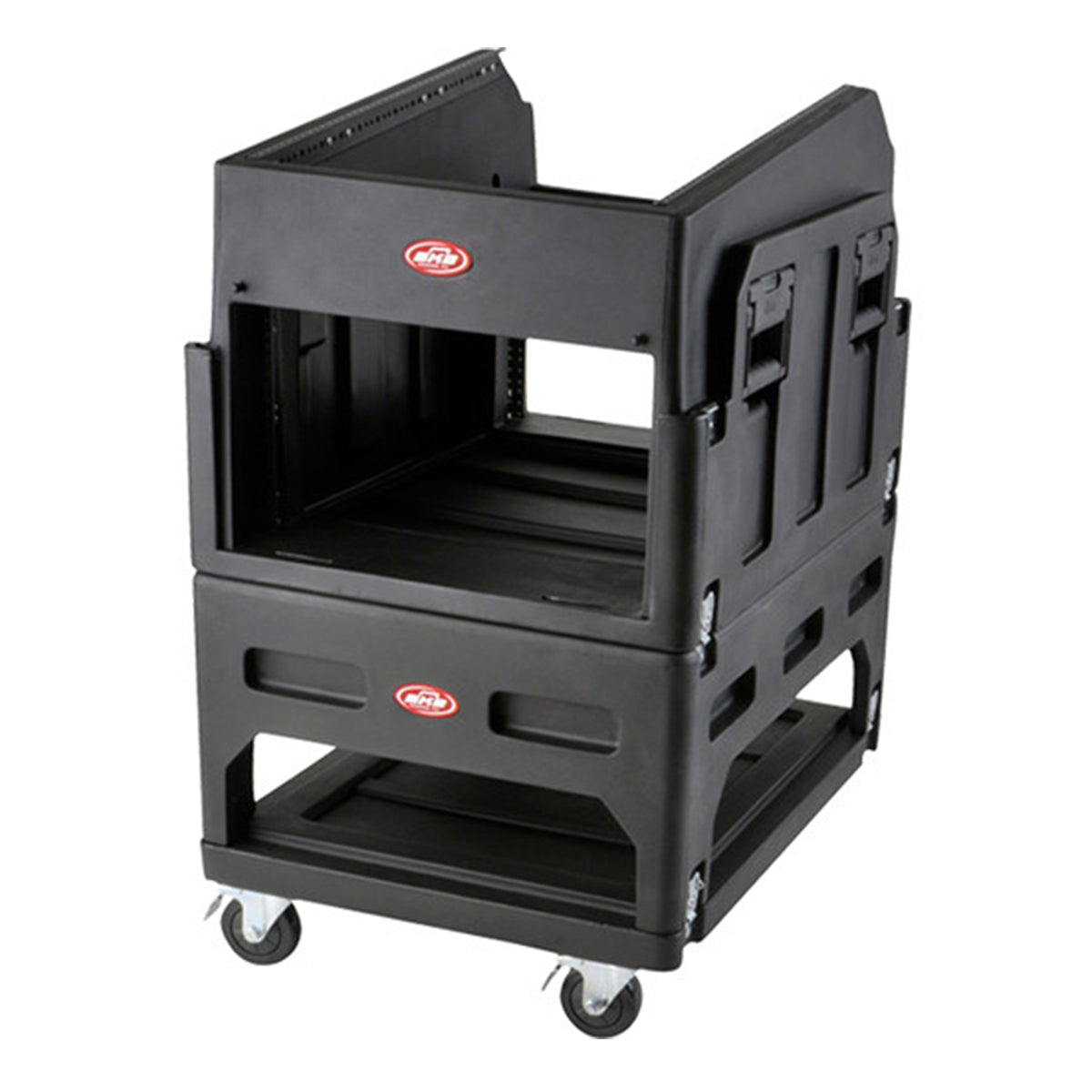 SKB Mighty Gig Rig: 14U+ Top Rack, 6U Front Rack w/rear rails, Built-in pedestal