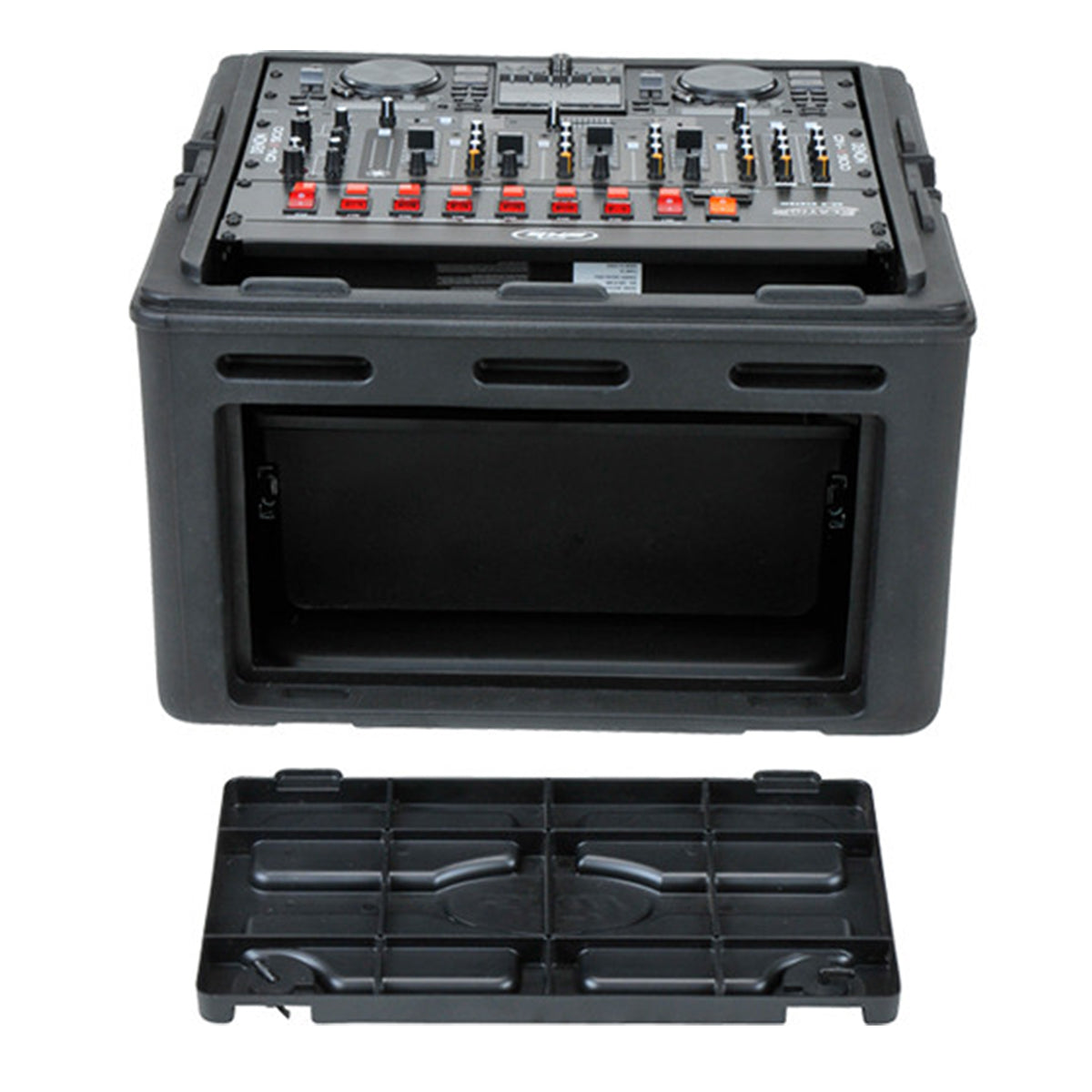 SKB Audio and DJ Rack Case 10U Top Rack, 4U Front Rack, Steel Rails, Hard top, L/R Access doors