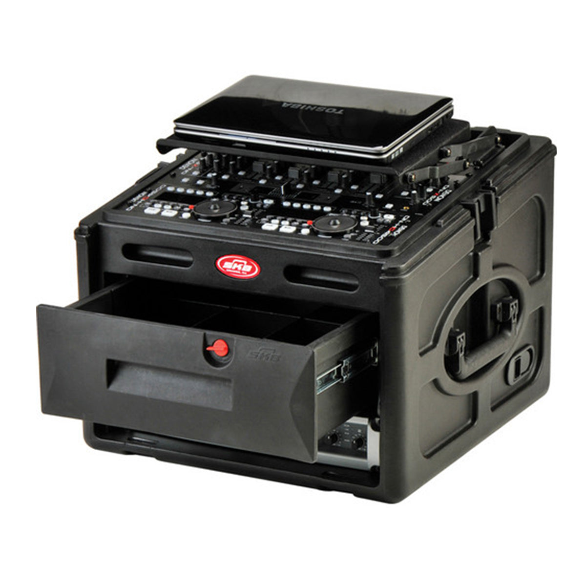SKB Roto Rack Console 10U Top Rack, 6U Front Rack, Steel Rails, Hard top, L/R Access Doors