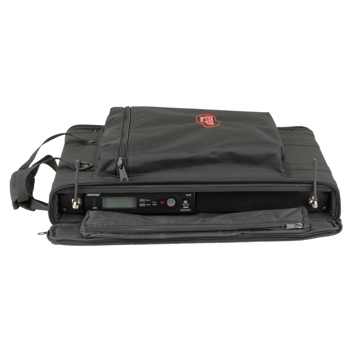 SKB 1U Soft Rack Case, Steel Rails, Heavy Duty zippers, outer pocket, Shoulder straps