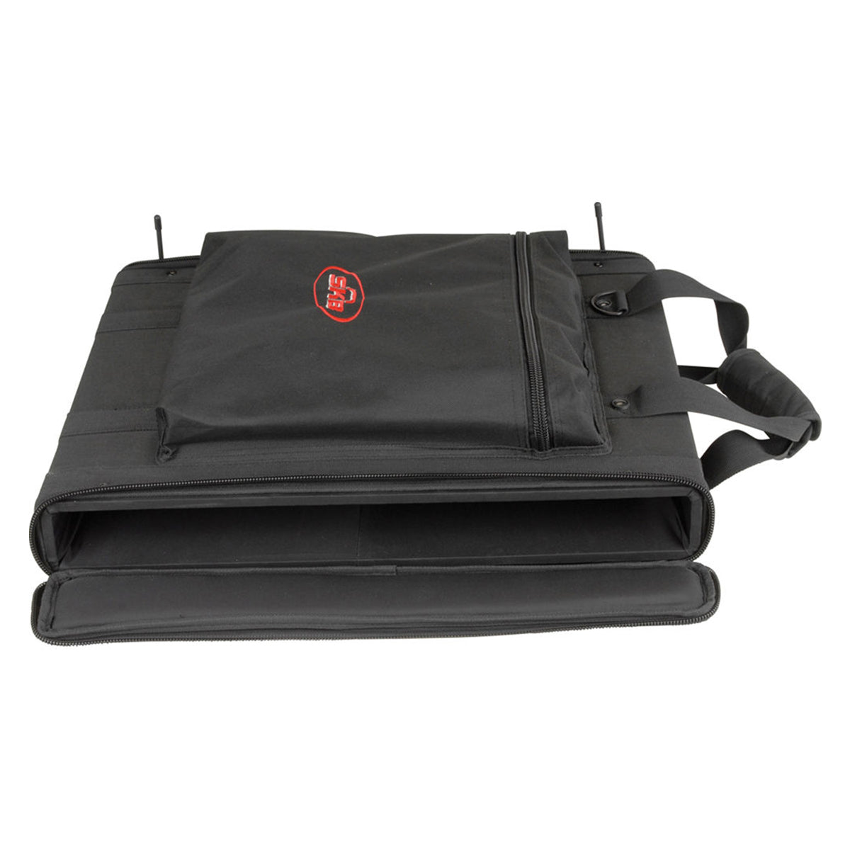 SKB 1U Soft Rack Case, Steel Rails, Heavy Duty zippers, outer pocket, Shoulder straps