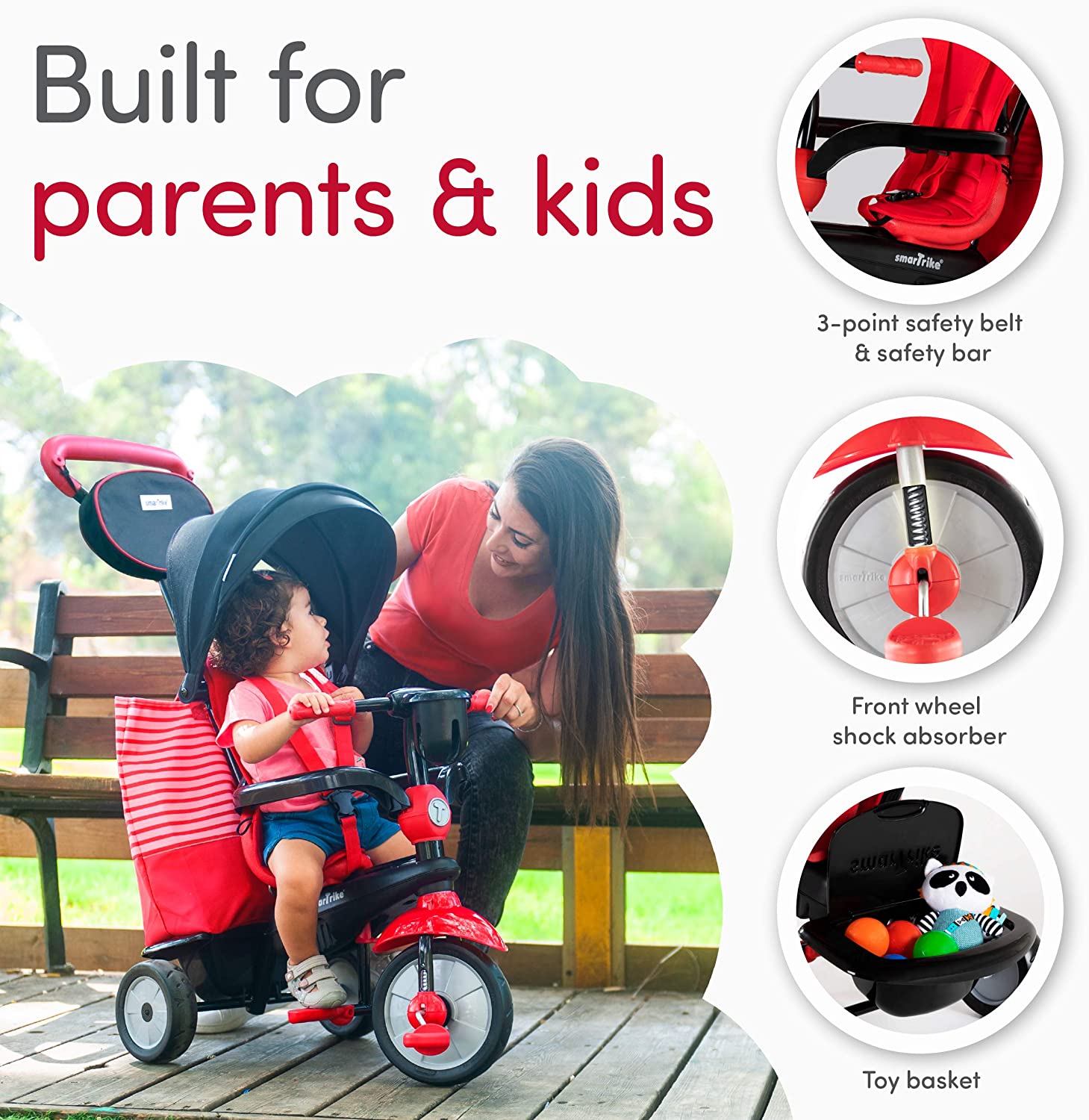 Smartrike Swing DLX Baby Tricycle, Red