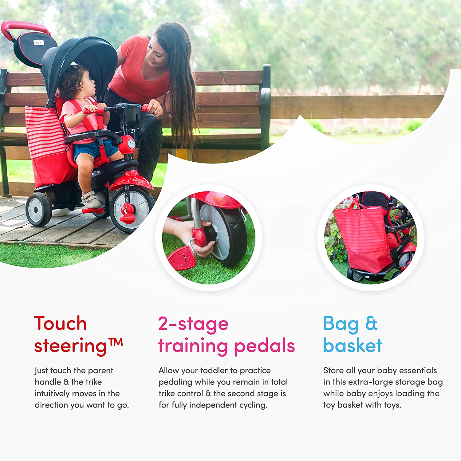 Smartrike Swing DLX Baby Tricycle, Red