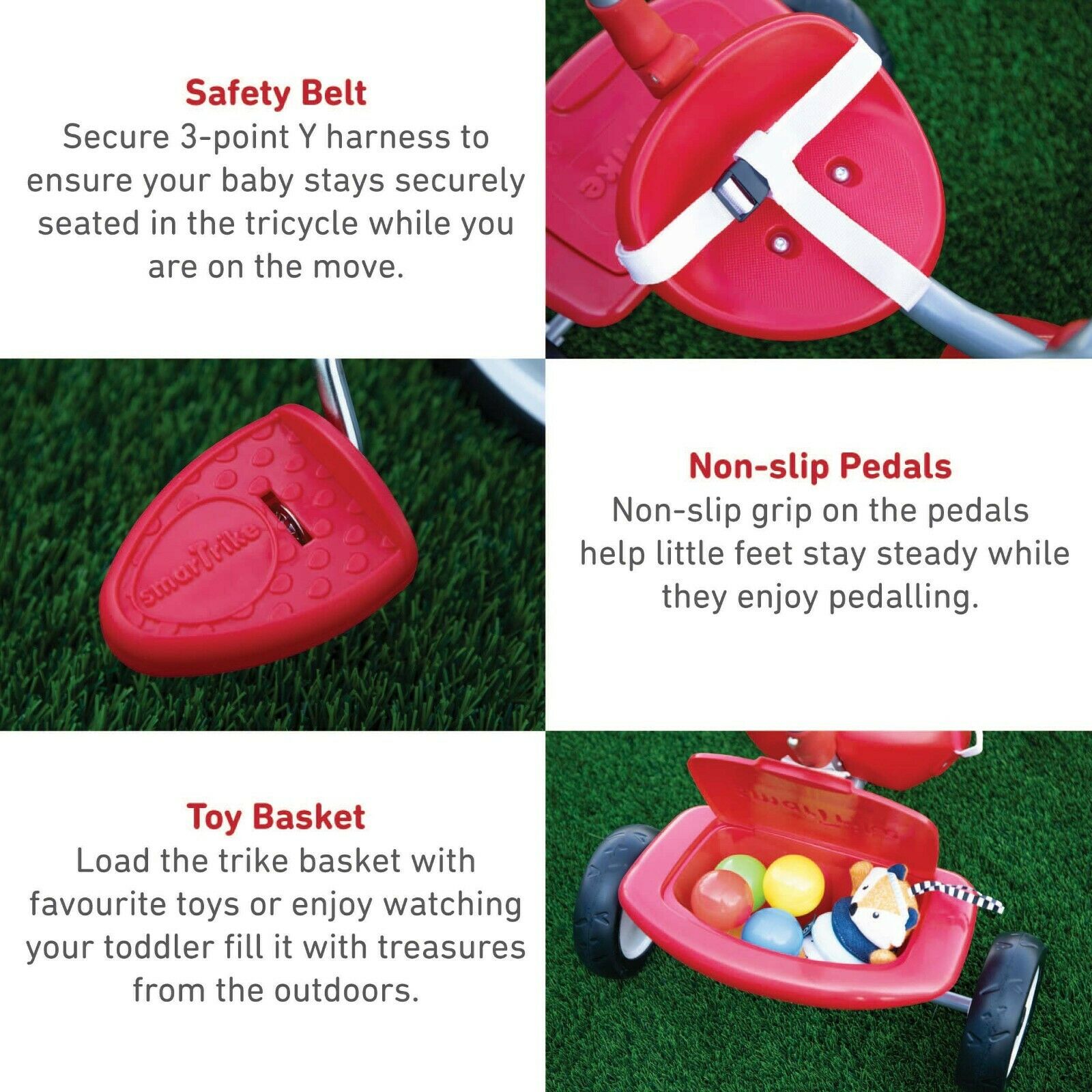 Smartrike Folding Fun Tricycle Red