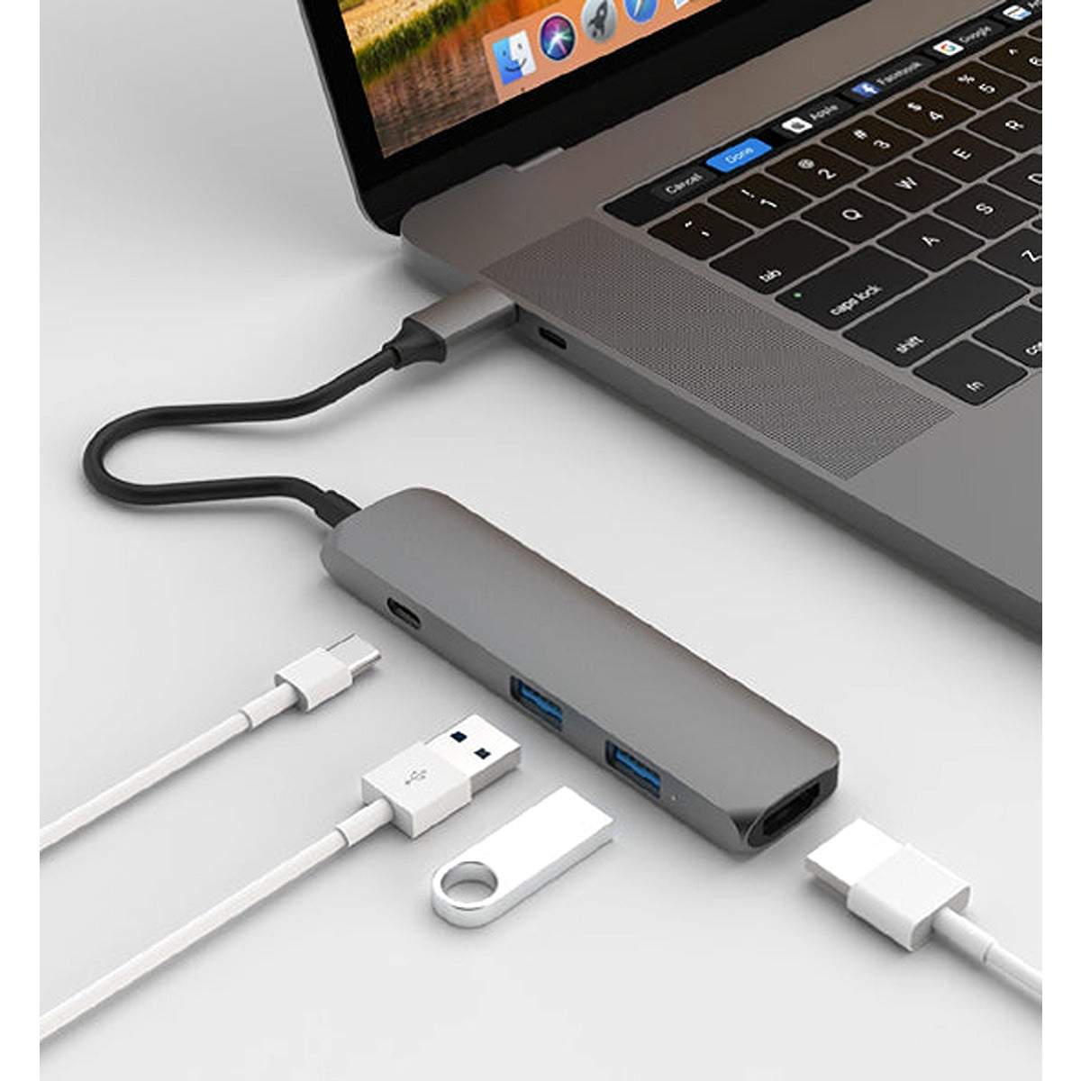 Addicted ADDICTED 4 Hub USB-C 2.0, 2x USB 3.0 and 4K HDMI