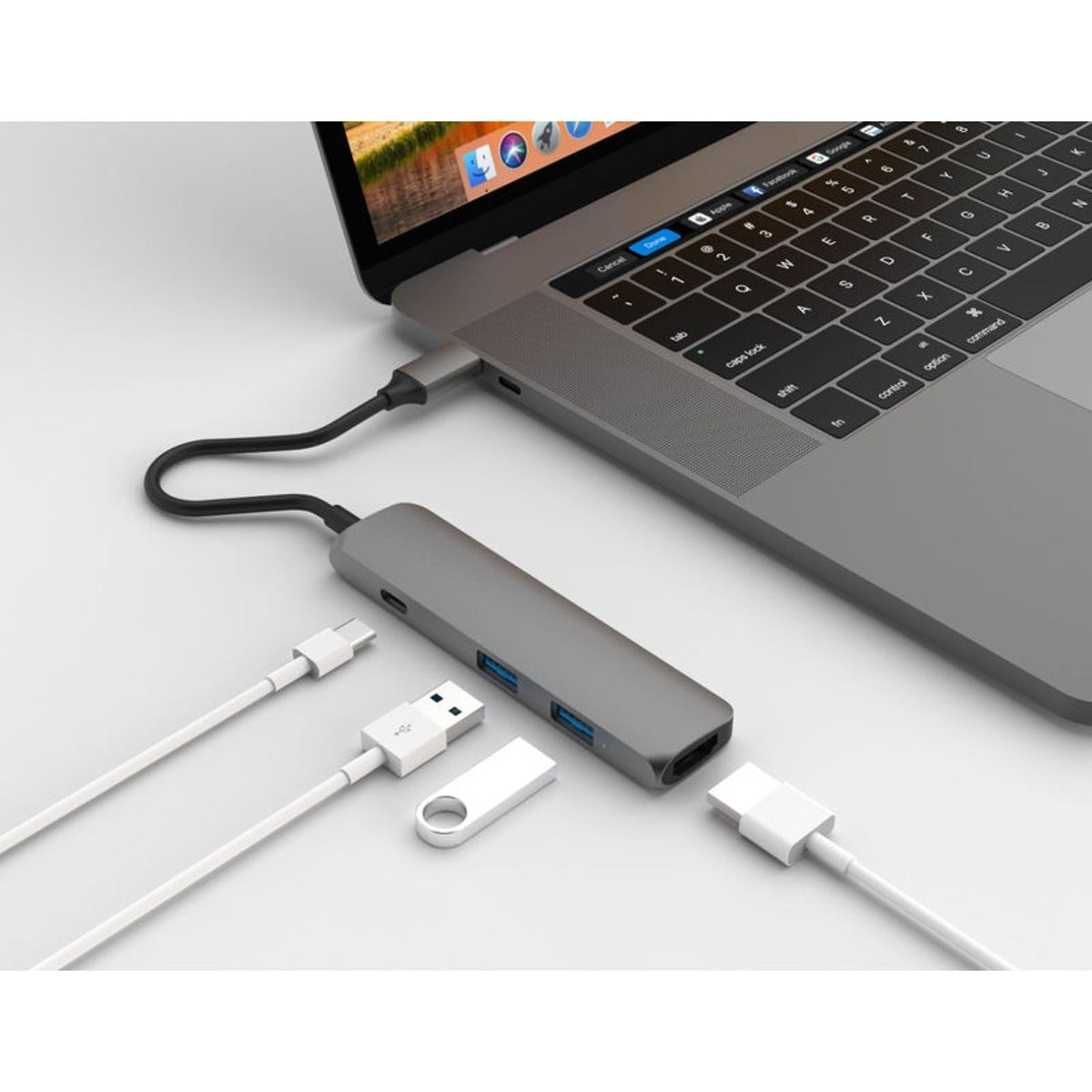 Addicted ADDICTED 4 Hub USB-C 2.0, 2x USB 3.0 and 4K HDMI