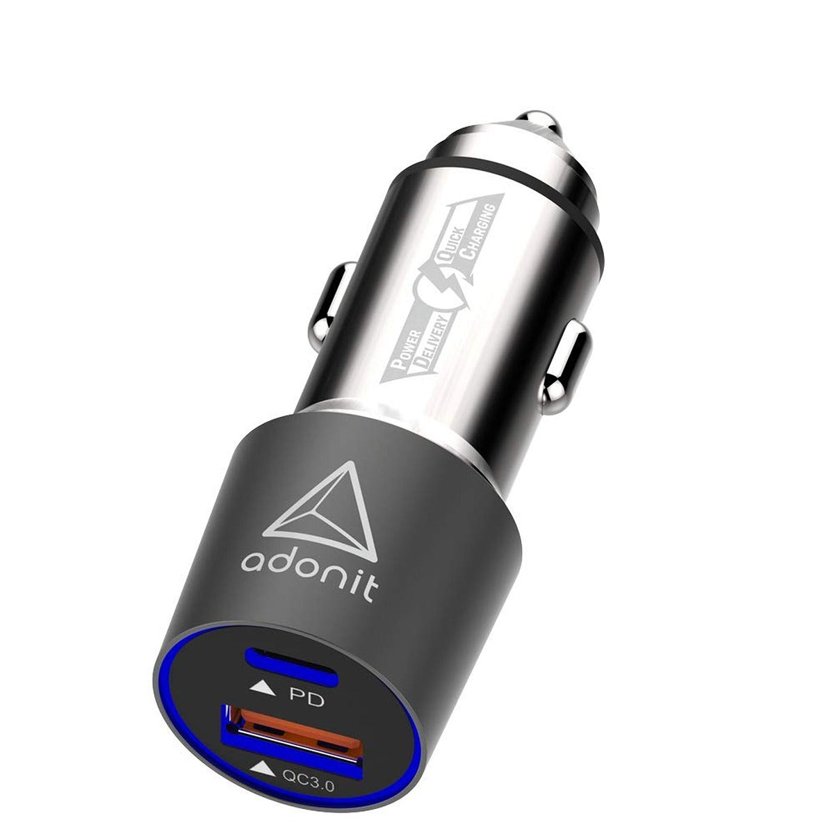 Adonit ADONIT Fast Car Charger USB-C PD 18W with Quick Charge 3.0 in Car Charging Adapter
