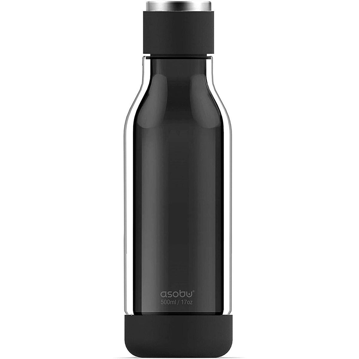 Asobu ASOBU Inner Peace Glass and Tritan Encased 17 Ounce Travel Water Bottle - Black