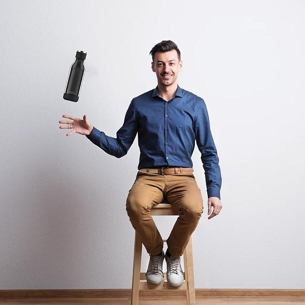 Asobu ASOBU Inner Peace Glass and Tritan Encased 17 Ounce Travel Water Bottle - Black