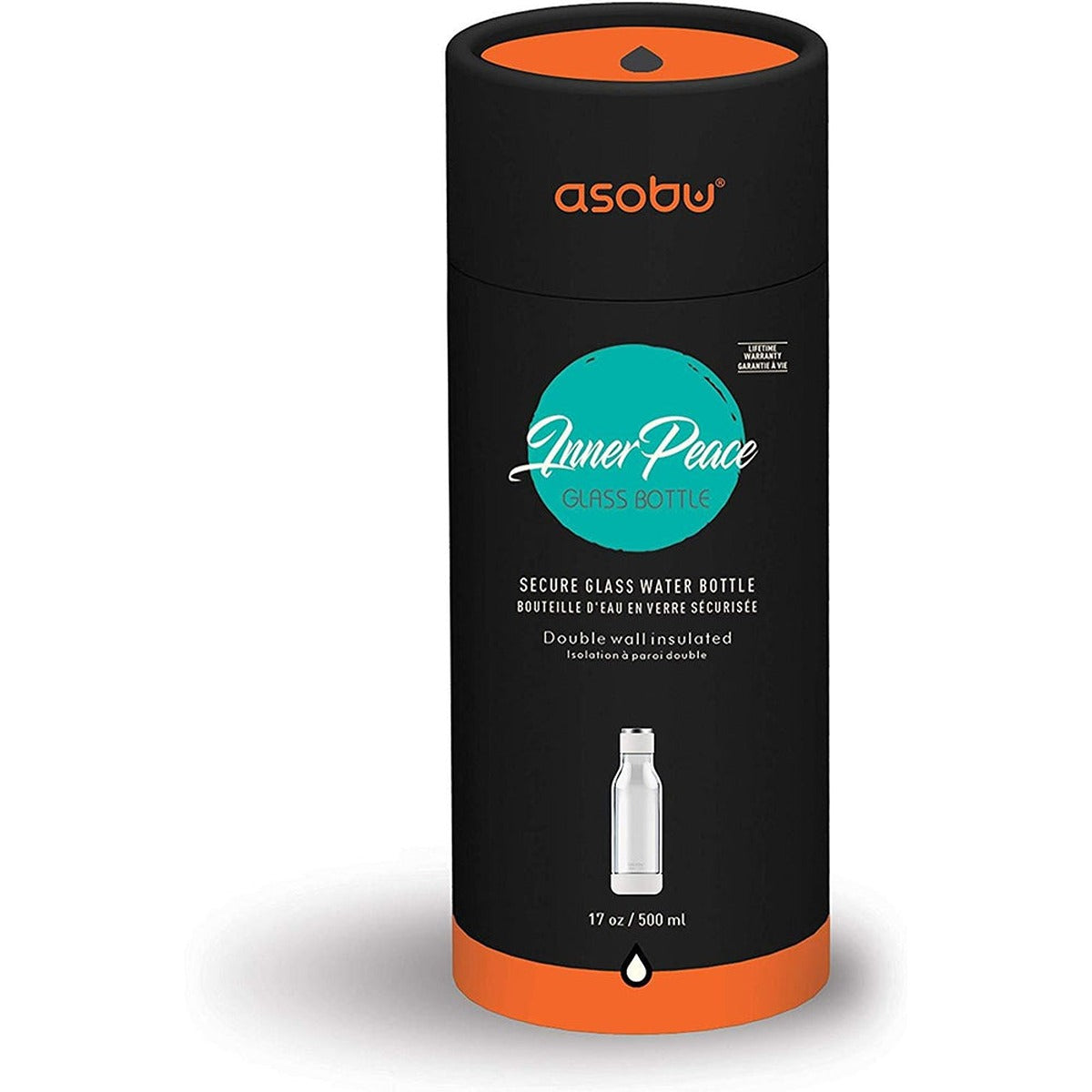 Asobu ASOBU Inner Peace Glass and Tritan Encased 17 Ounce Travel Water Bottle - Blue