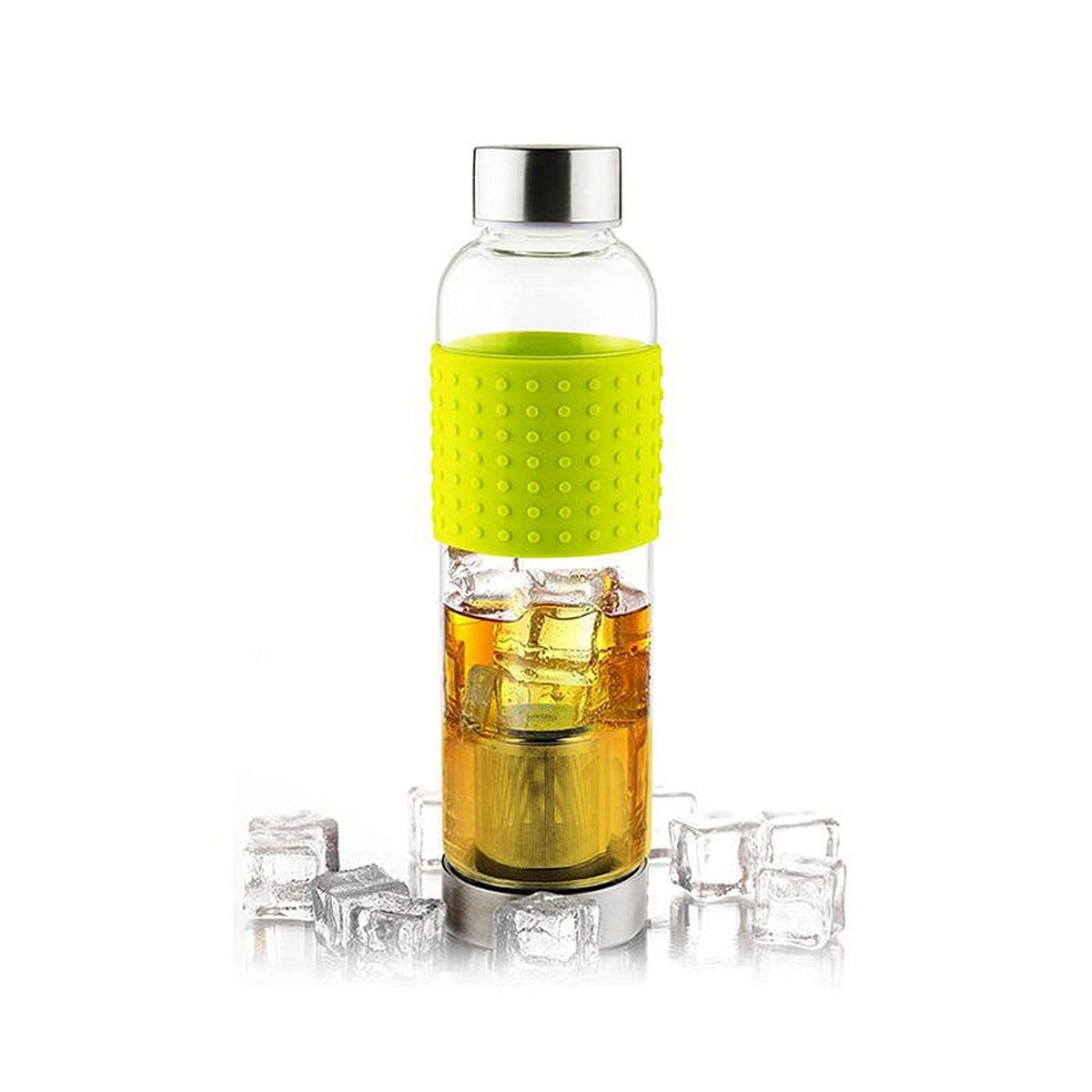 Asobu ASOBU Ice Tea and Coffee Infuser Glass Water Bottle To Go for Cold Brew 400 ml Green