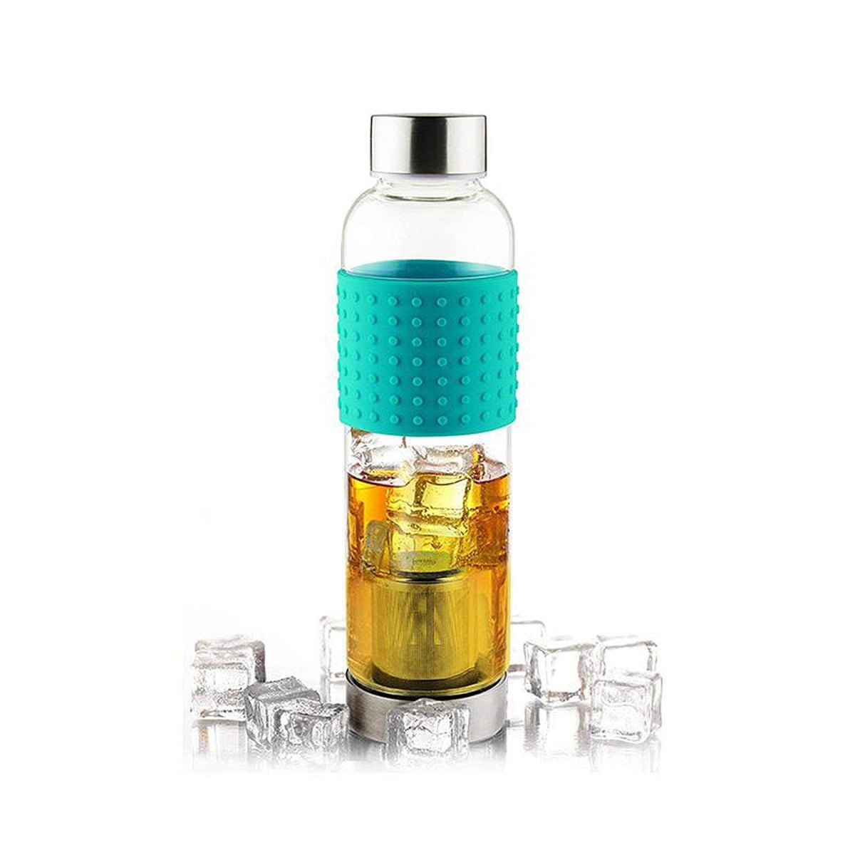 Asobu ASOBU Ice Tea and Coffee Infuser Glass Water Bottle To Go for Cold Brew 400 ml Turquoise