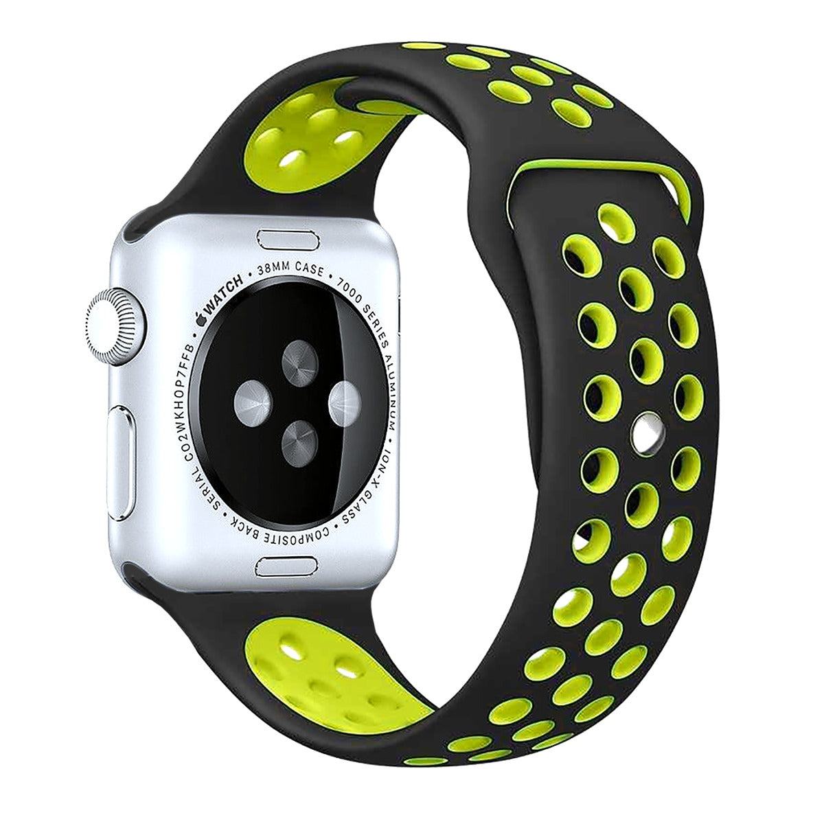 BeHello BEHELLO Premium Apple Watch 42/44mm Silicone Strap - Black/Yellow