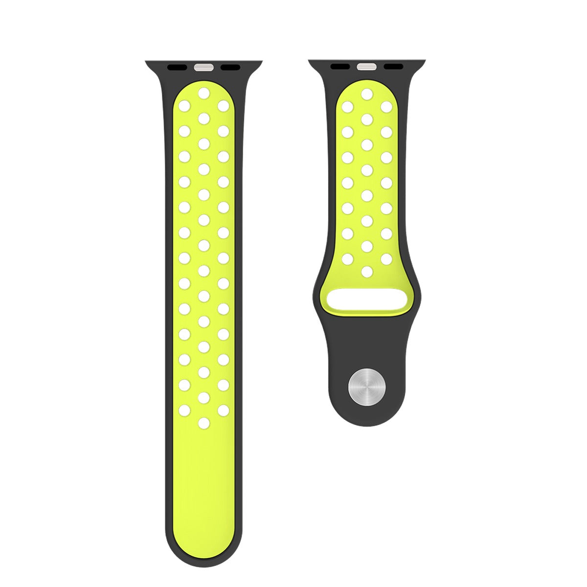 BeHello BEHELLO Premium Apple Watch 42/44mm Silicone Strap - Black/Yellow
