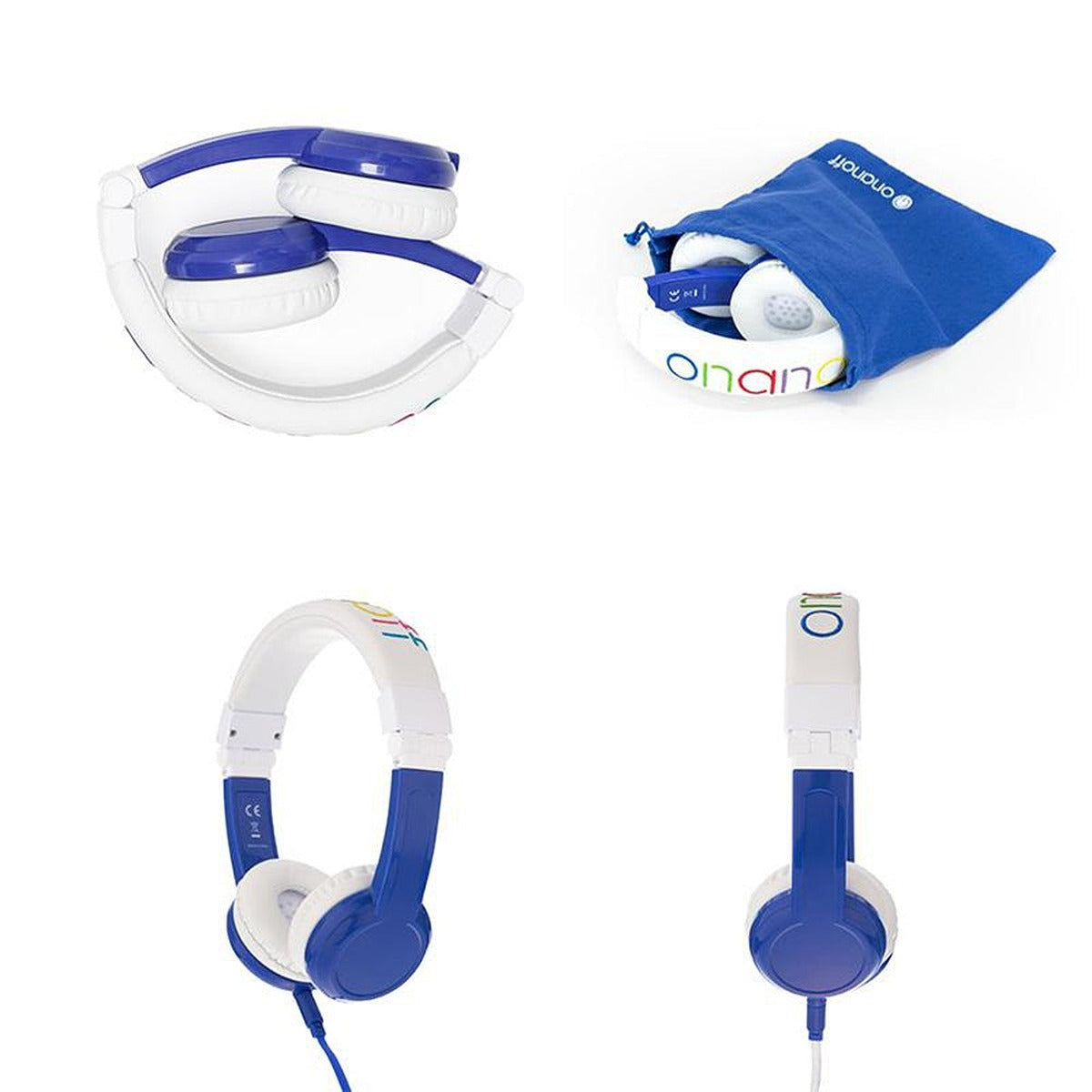 BuddyPhones BUDDYPHONES Explore Foldable Headphones with Mic Blue