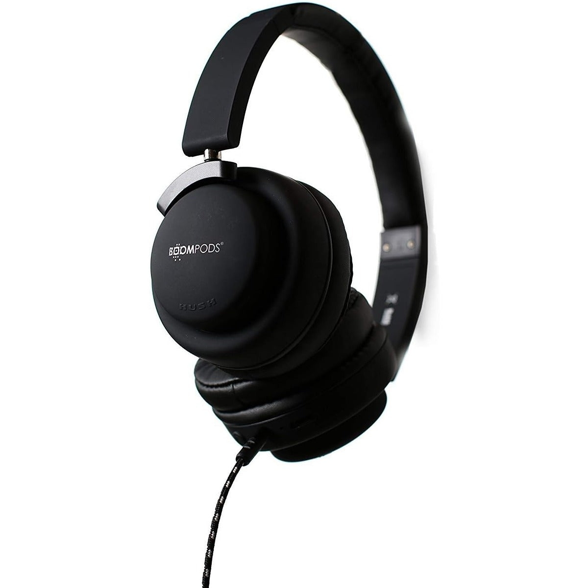 Boompods BOOMPODS Hush Wired Active Noise Cancellation Headphone & Travel Bag Black