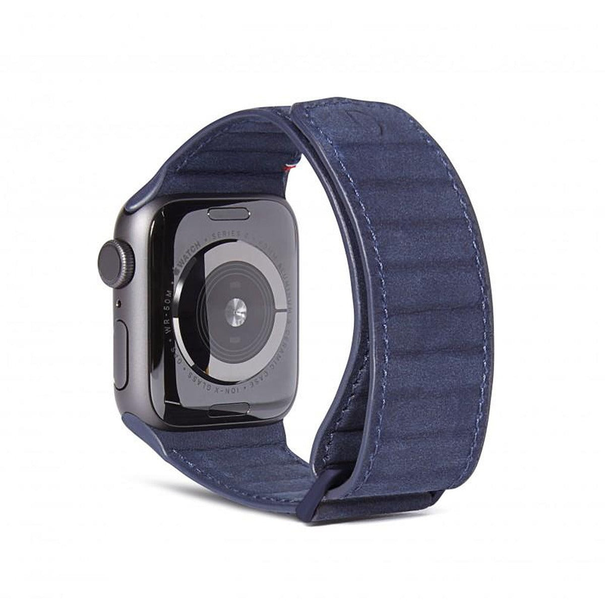 Decoded DECODED 42-44mm Leather Magnetic Traction Strap for Apple Watch Series 5, 4, 3, 2, and 1 - Blue