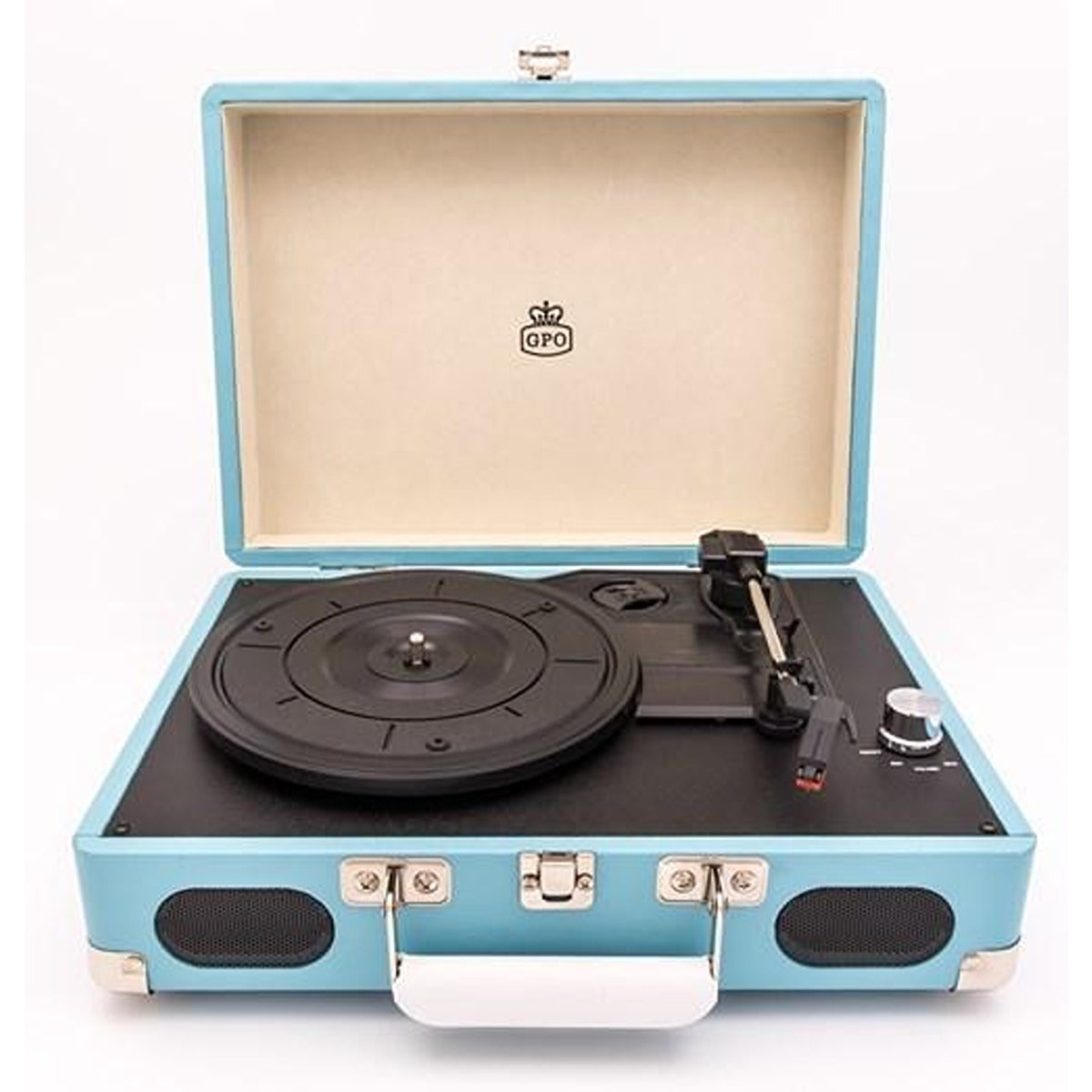 GPO Retro GPO Soho Vinyl Record Player + Built-in Speaker Blue