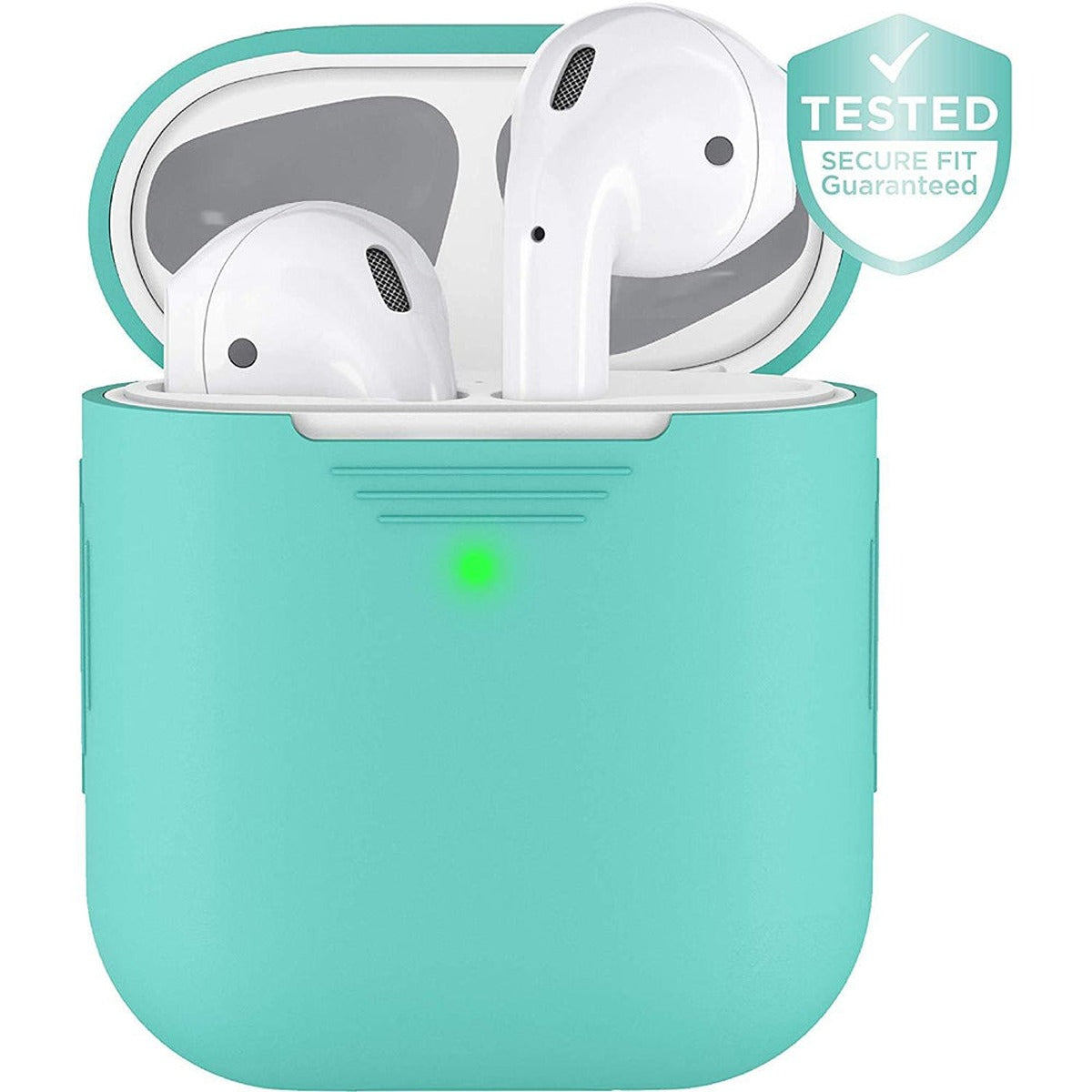 KeyBudz KEYBUDZ PodSkinz Protective Silicone Cover for AirPods 1 & 2 - Diamond Blue