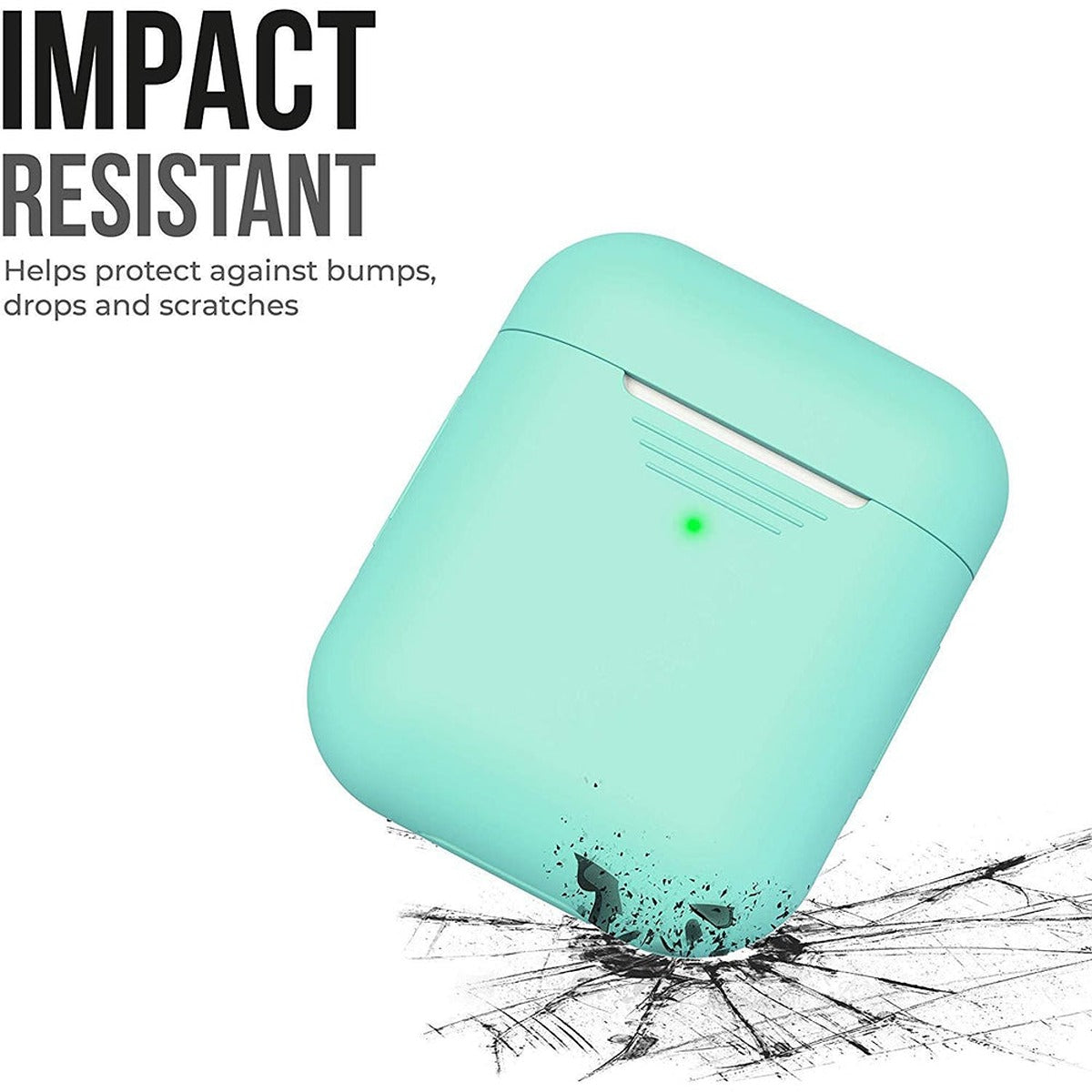 KeyBudz KEYBUDZ PodSkinz Protective Silicone Cover for AirPods 1 & 2 - Diamond Blue