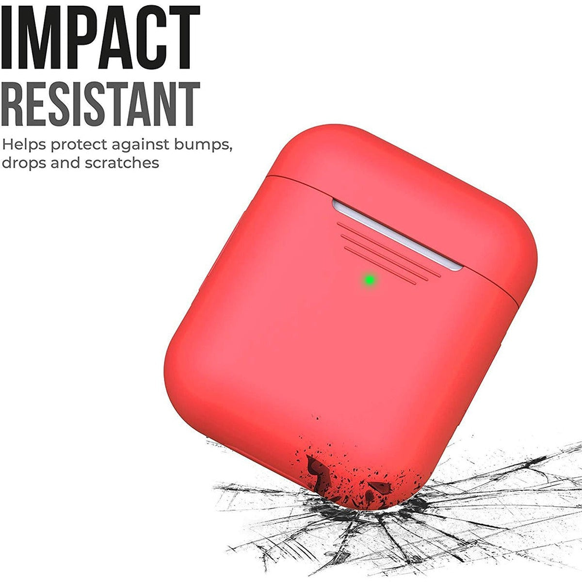 KeyBudz KEYBUDZ PodSkinz Protective Silicone Cover for AirPods 1 & 2 - Lava Red