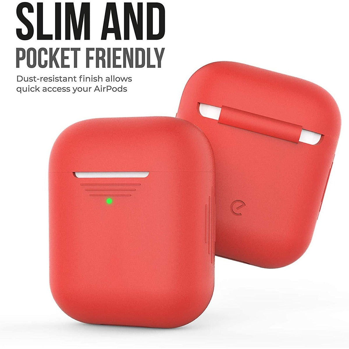KeyBudz KEYBUDZ PodSkinz Protective Silicone Cover for AirPods 1 & 2 - Lava Red