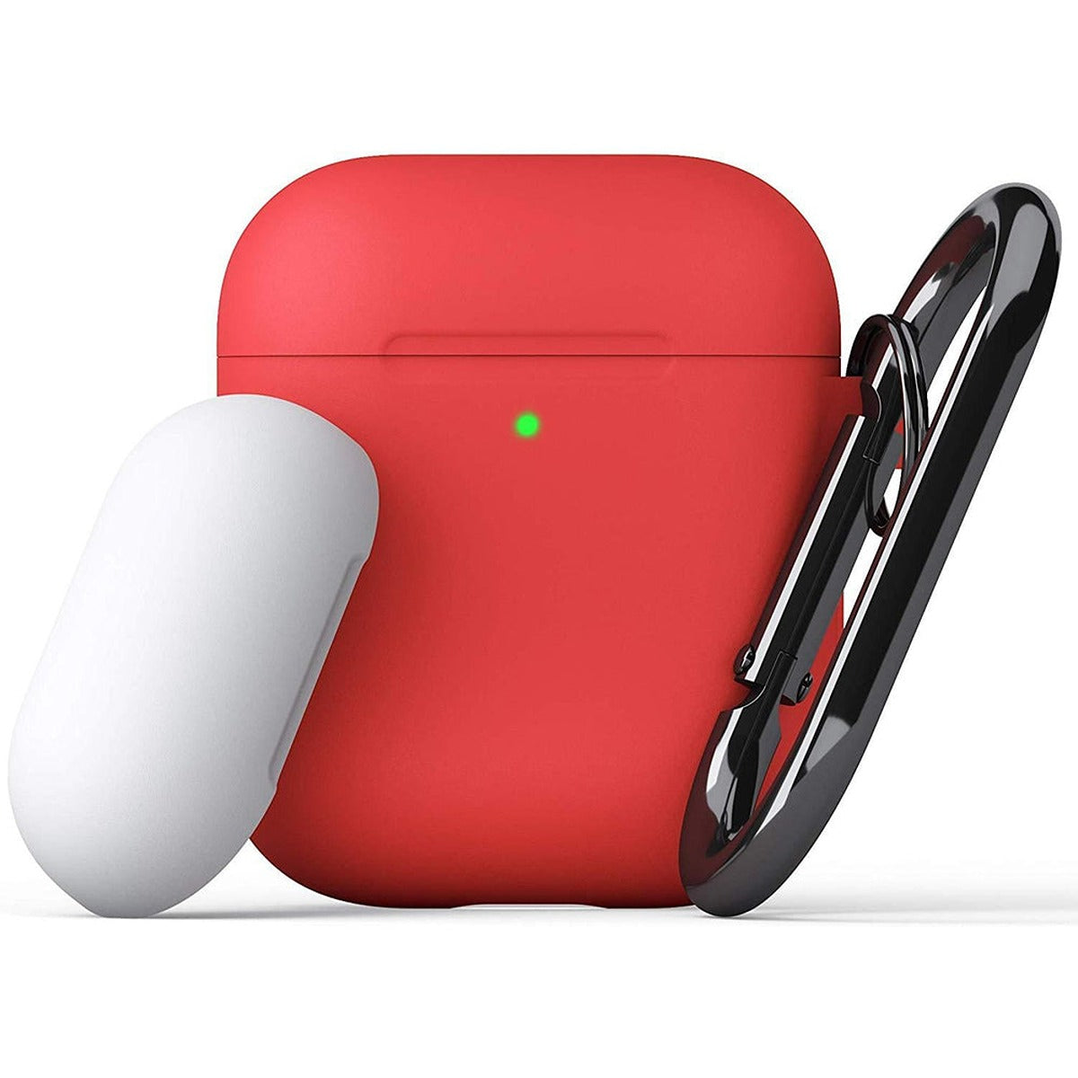 KeyBudz KEYBUDZ PodSkinz Switch Case with Carabiner for AirPods 1 & 2 - Red