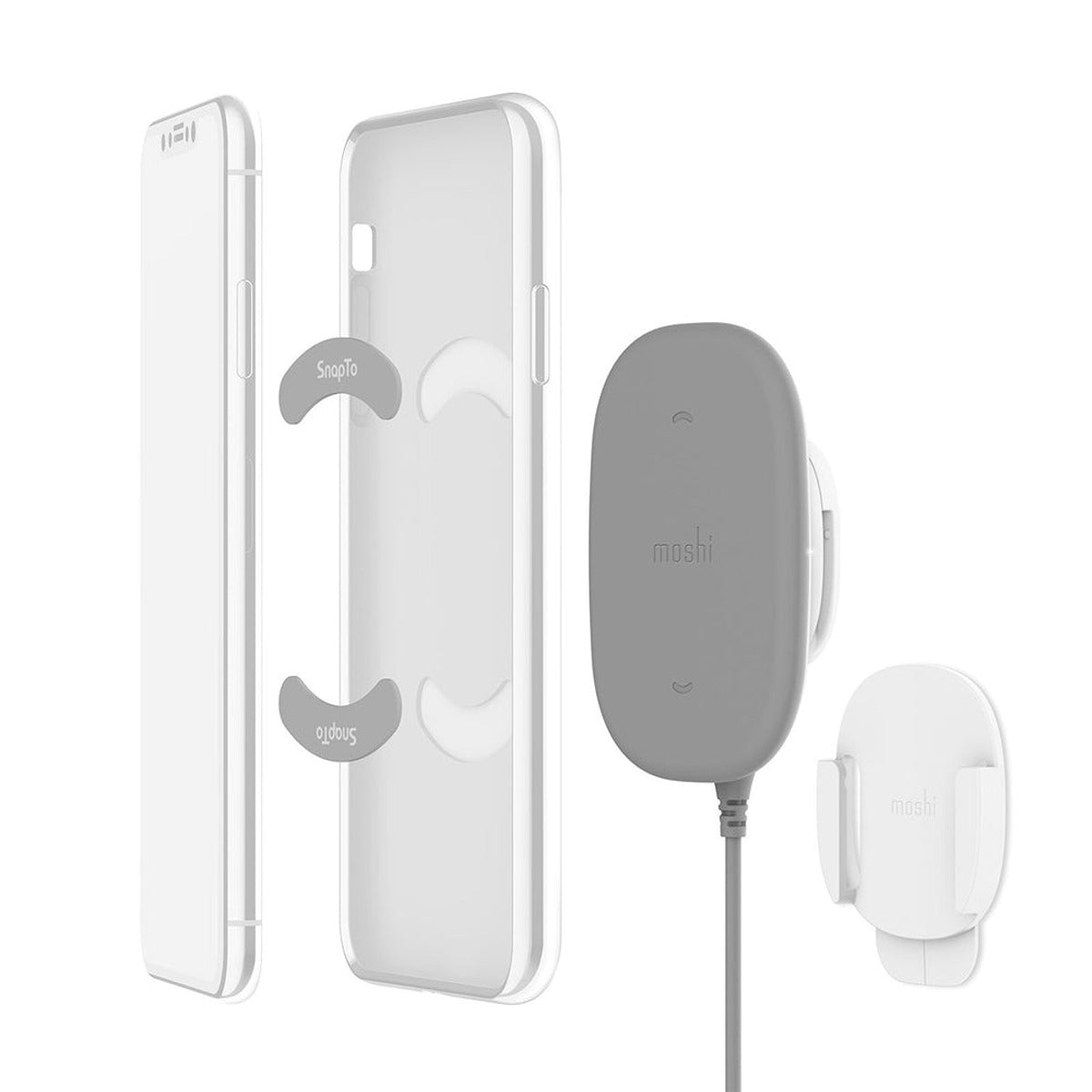 Moshi MOSHI SnapTo Magnetic Wireless Charger - Gray