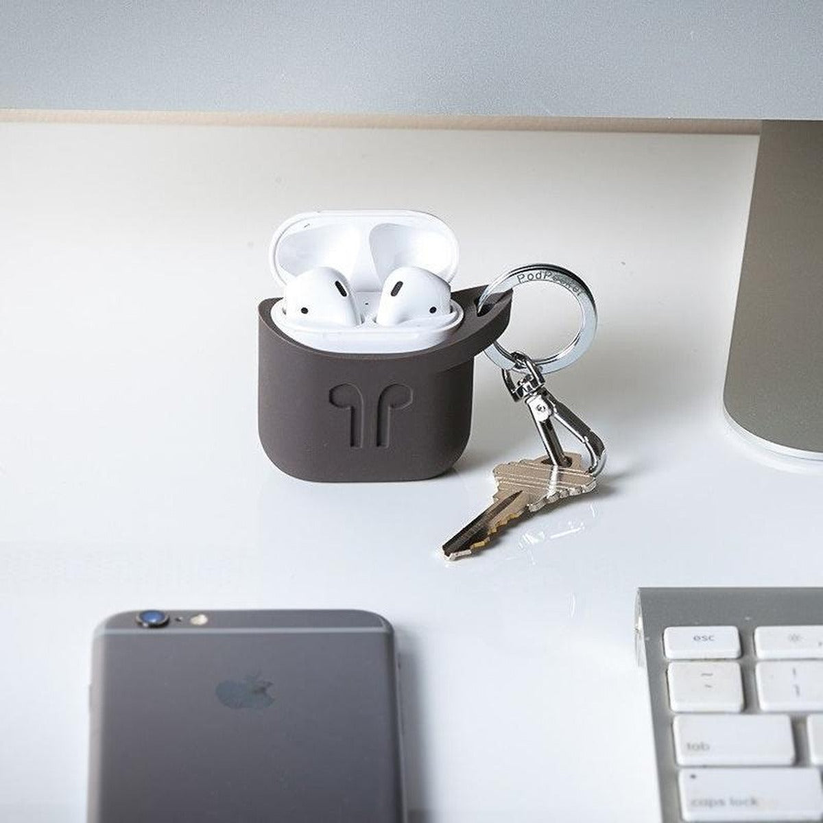 Pod Pocket PODPOCKET Silicone Case for Apple AirPods Cocoa Gray