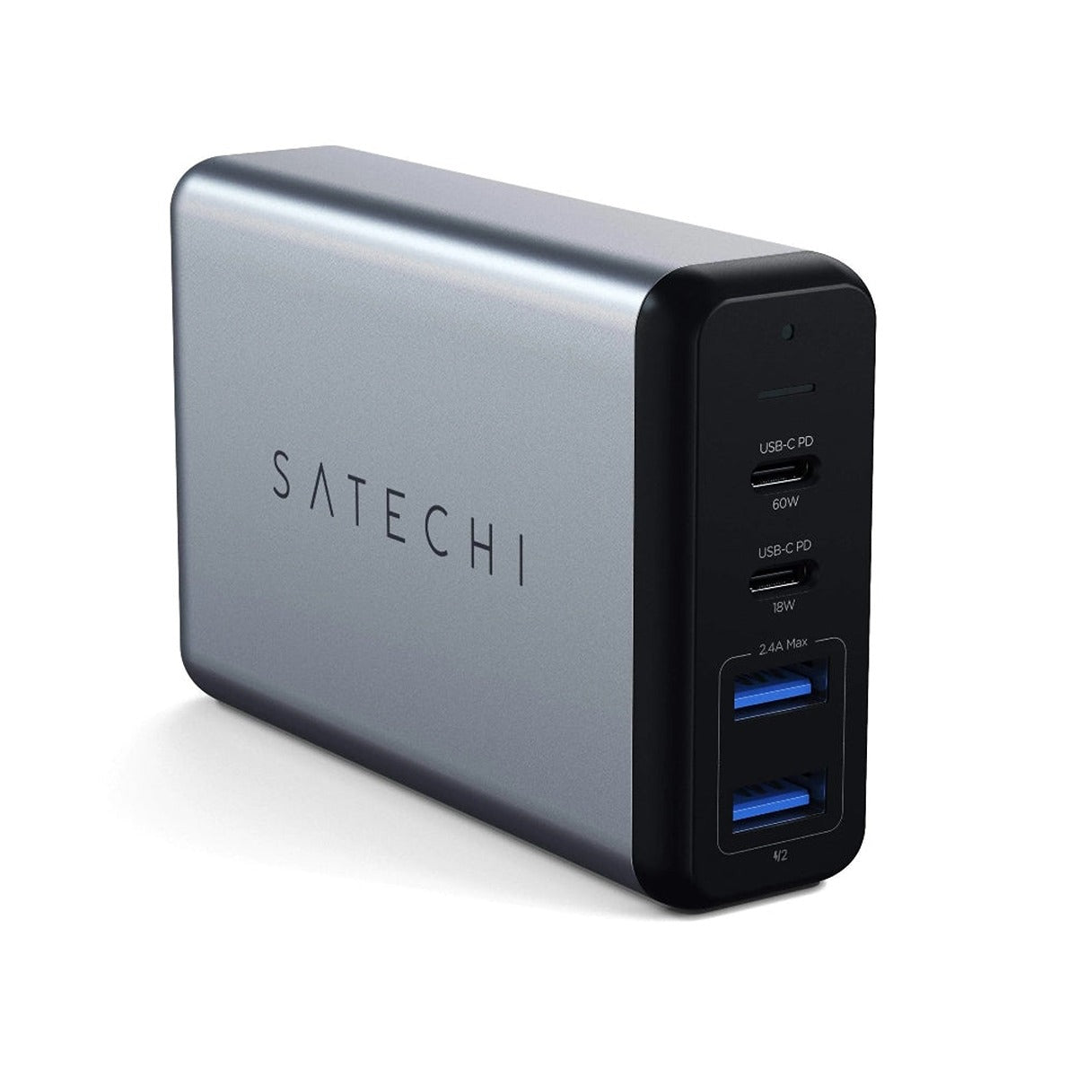 Satechi SATECHI 75W PD Dual Port Travel Charger (2x USB-C + 2x USB-A) - Space Gray