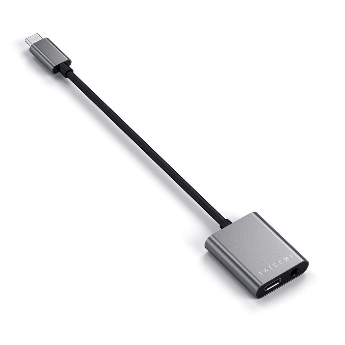 Satechi SATECHI Type-C to 3.5mm Headphone Jack Adapter with USB-C PD Charging - Space Gray