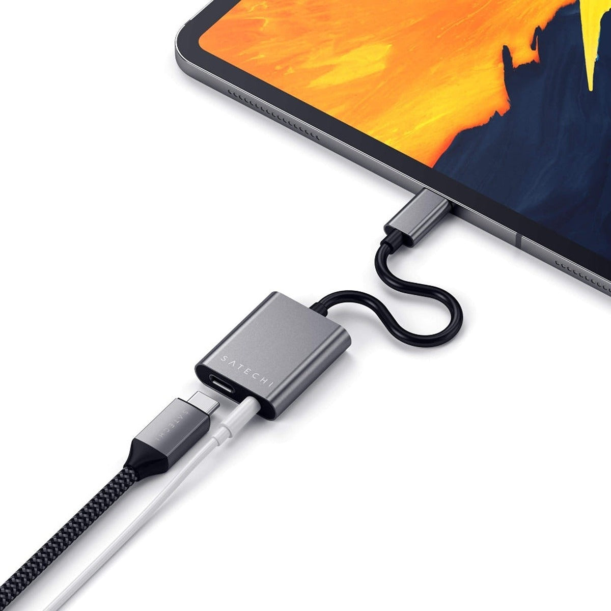 Satechi SATECHI Type-C to 3.5mm Headphone Jack Adapter with USB-C PD Charging - Space Gray