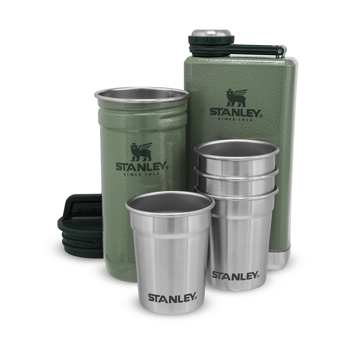 Stanley ADV Nest Shot Glass & Flask Set H.Green