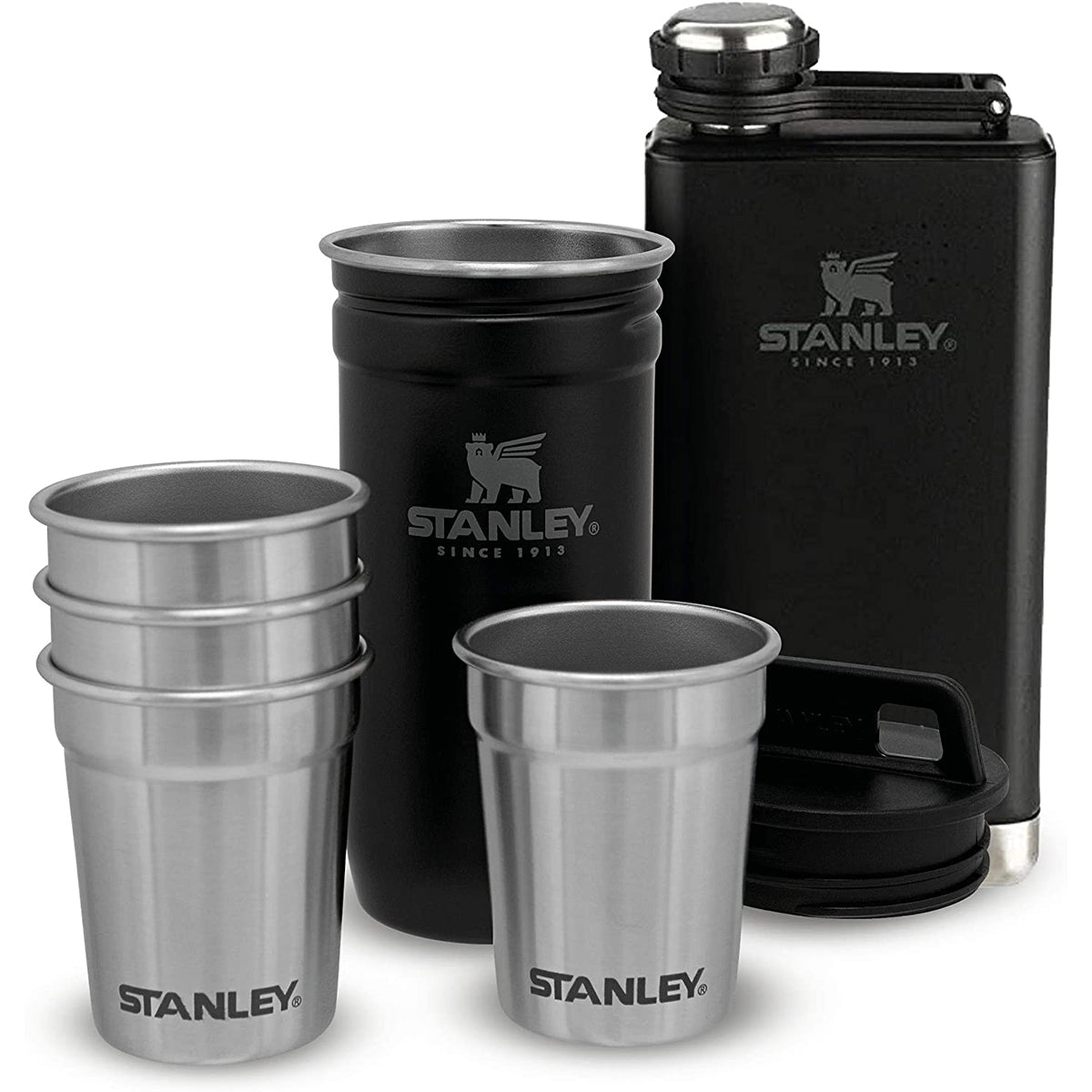 Stanley ADV Nest Shot Glass & Flask Set Matt Black
