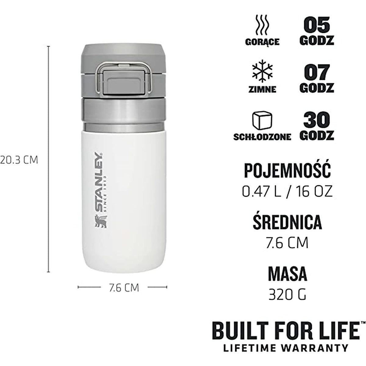 Stanley GO 473ml/16oz Flip Btl Polar